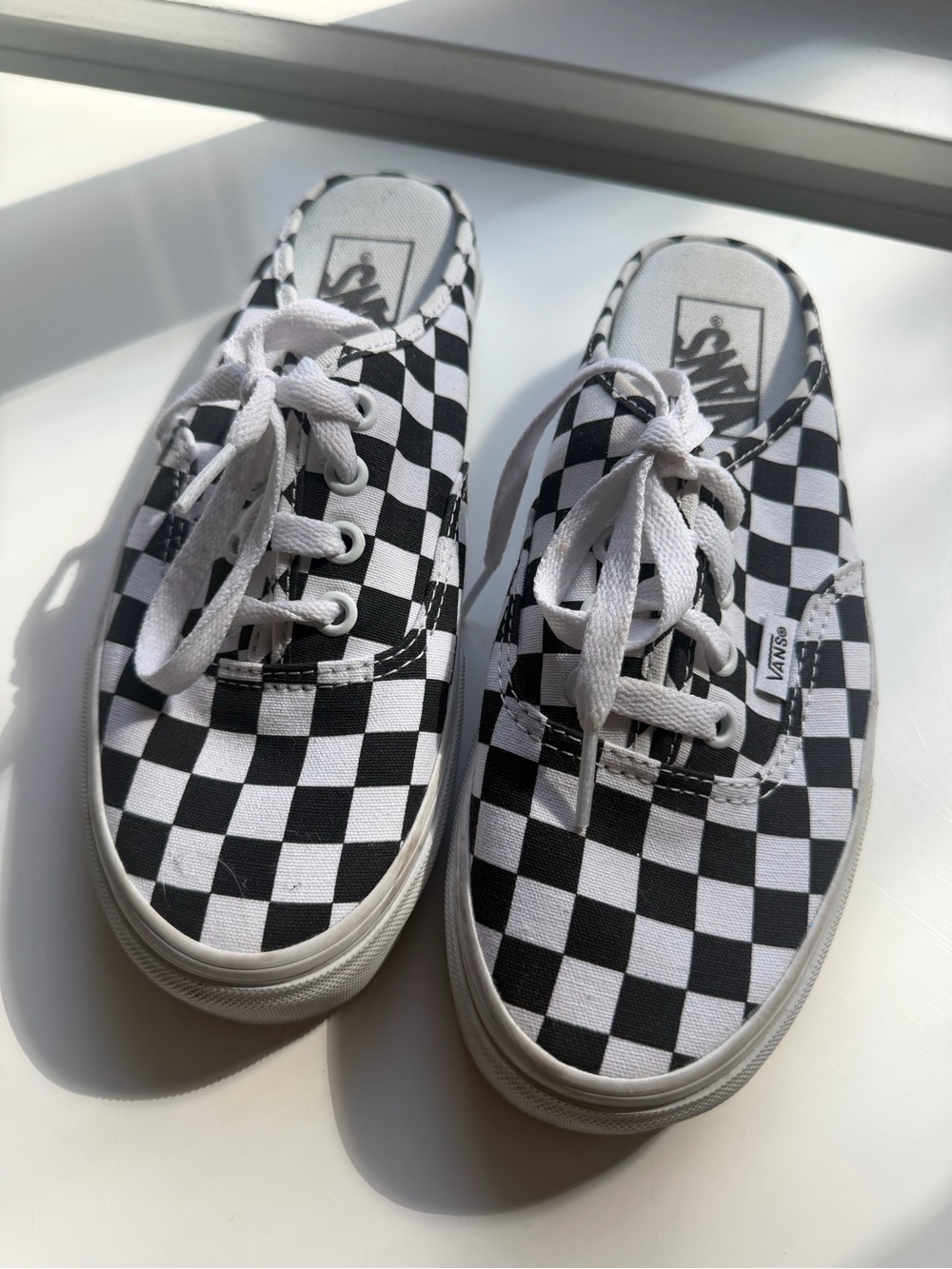 Vans Kids Black and White Checkerboard Lace-Up Slip-On Sneakers